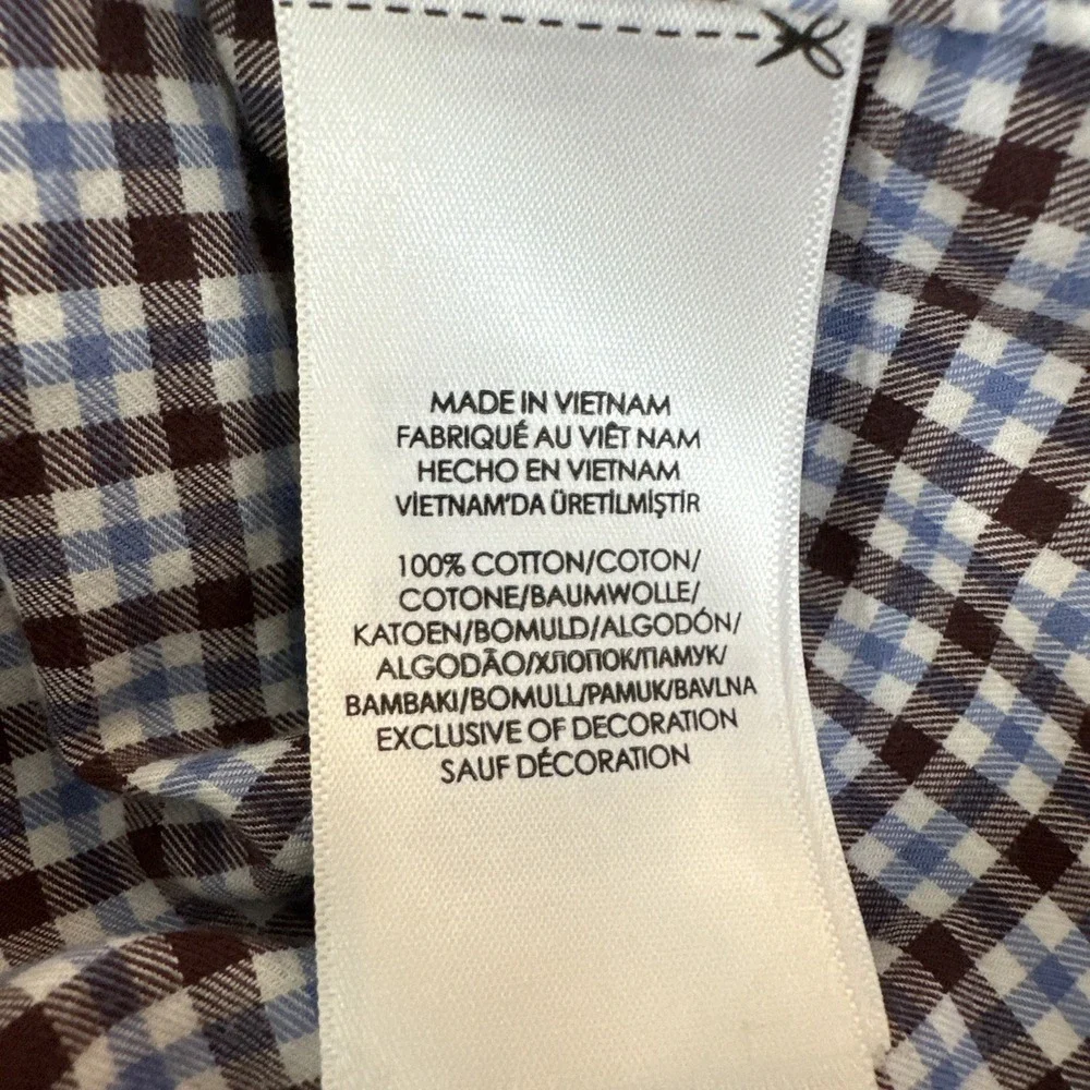 Polo Ralph Lauren Shirt Mens Medium Blue White Gingham Check Button Down Pony